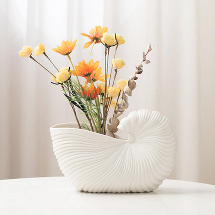 Ceramic Flower Vase Minimalist Plant Pot Holder for Entryway Desk Side Table L