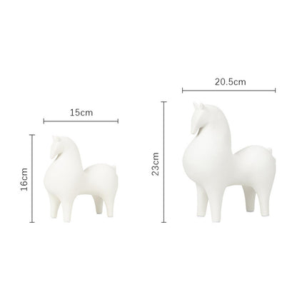Animal Figurine Ceramic Horse Sculpture for Bookcase Table Houseearming Gift 15cmx7cmx15.5cm