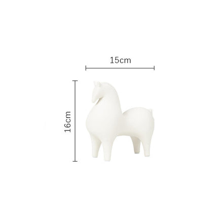 Animal Figurine Ceramic Horse Sculpture for Bookcase Table Houseearming Gift 15cmx7cmx15.5cm