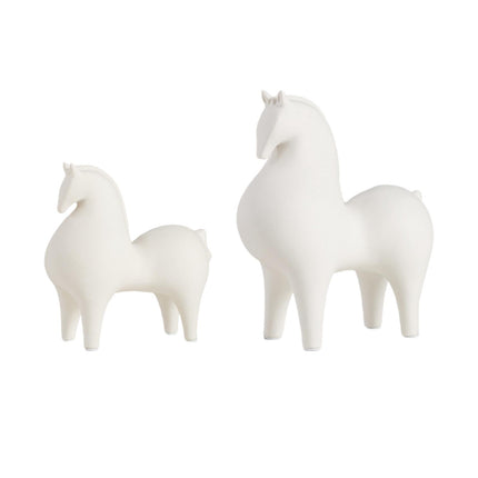 Animal Figurine Ceramic Horse Sculpture for Bookcase Table Houseearming Gift 15cmx7cmx15.5cm
