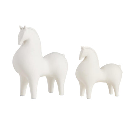 Animal Figurine Ceramic Horse Sculpture for Bookcase Table Houseearming Gift 15cmx7cmx15.5cm