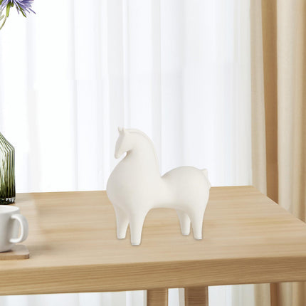Animal Figurine Ceramic Horse Sculpture for Bookcase Table Houseearming Gift 15cmx7cmx15.5cm