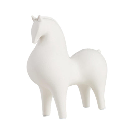 Animal Figurine Ceramic Horse Sculpture for Bookcase Table Houseearming Gift 21cmx9.5cmx23cm