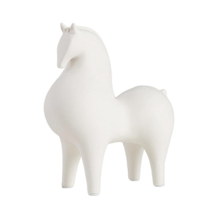 Animal Figurine Ceramic Horse Sculpture for Bookcase Table Houseearming Gift 21cmx9.5cmx23cm