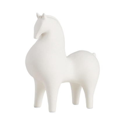 Animal Figurine Ceramic Horse Sculpture for Bookcase Table Houseearming Gift 21cmx9.5cmx23cm