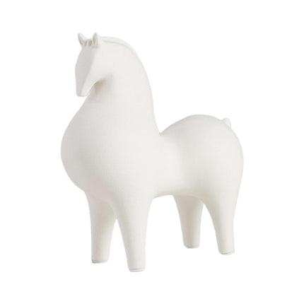 Animal Figurine Ceramic Horse Sculpture for Bookcase Table Houseearming Gift 21cmx9.5cmx23cm