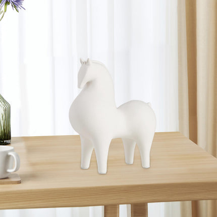 Animal Figurine Ceramic Horse Sculpture for Bookcase Table Houseearming Gift 21cmx9.5cmx23cm