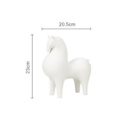 Animal Figurine Ceramic Horse Sculpture for Bookcase Table Houseearming Gift 21cmx9.5cmx23cm