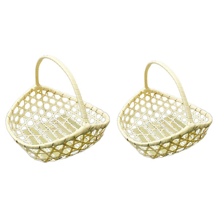 Handwoven Fruit Basket Holder Rustic Food Storage for Living Room Home Table Small