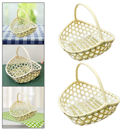 Handwoven Fruit Basket Holder Rustic Food Storage for Living Room Home Table Small