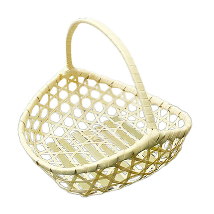 Handwoven Fruit Basket Holder Rustic Food Storage for Living Room Home Table Small