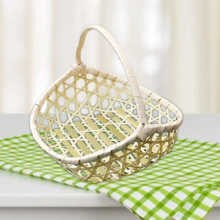 Handwoven Fruit Basket Holder Rustic Food Storage for Living Room Home Table Small
