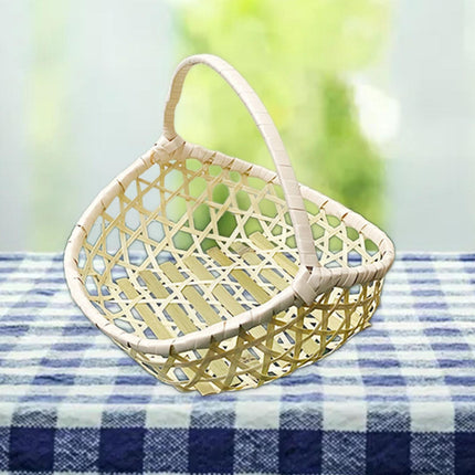 Handwoven Fruit Basket Holder Rustic Food Storage for Living Room Home Table Small