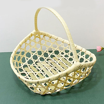 Handwoven Fruit Basket Holder Rustic Food Storage for Living Room Home Table Small