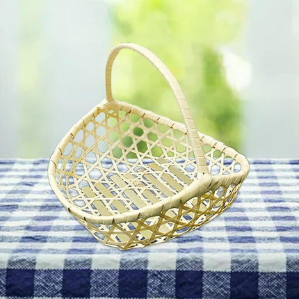 Handwoven Fruit Basket Holder Rustic Food Storage for Living Room Home Table Large