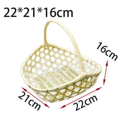 Handwoven Fruit Basket Holder Rustic Food Storage for Living Room Home Table Large