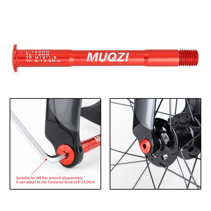 Bike Fork Mount thru Axle Repair Parts for Riding Outdoor Road Mountain Bike Red 123mm