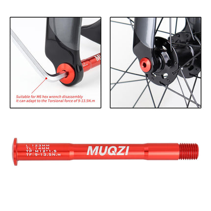 Bike Fork Mount thru Axle Repair Parts for Riding Outdoor Road Mountain Bike Red 123mm