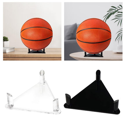 Acrylic Ball Stand Rack Decoration Football Stand for Sports Ball Rugby Ball Black