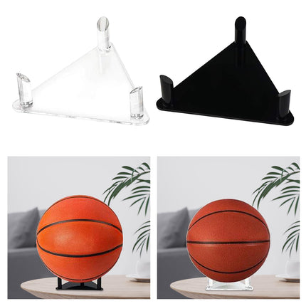 Acrylic Ball Stand Rack Decoration Football Stand for Sports Ball Rugby Ball Black