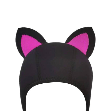 Cat Ears Diving Hood 3mm Neoprene Diving Wetsuit Hood Cute for Sailing Kayak Black Rose Red