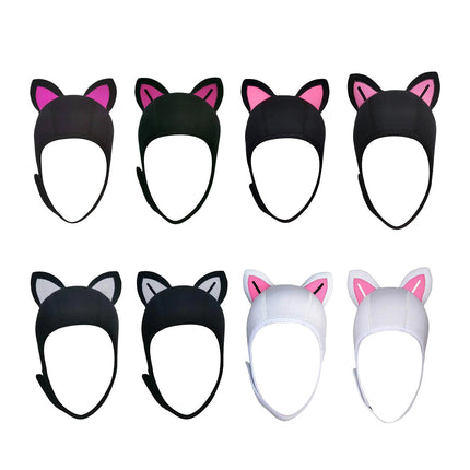 Cat Ears Diving Hood 3mm Neoprene Diving Wetsuit Hood Cute for Sailing Kayak Black Rose Red