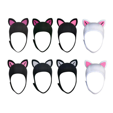 Cat Ears Diving Hood 3mm Neoprene Diving Wetsuit Hood Cute for Sailing Kayak Black Rose Red