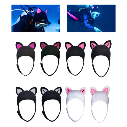 Cat Ears Diving Hood 3mm Neoprene Diving Wetsuit Hood Cute for Sailing Kayak Black Rose Red
