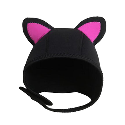 Cat Ears Diving Hood 3mm Neoprene Diving Wetsuit Hood Cute for Sailing Kayak Black Rose Red