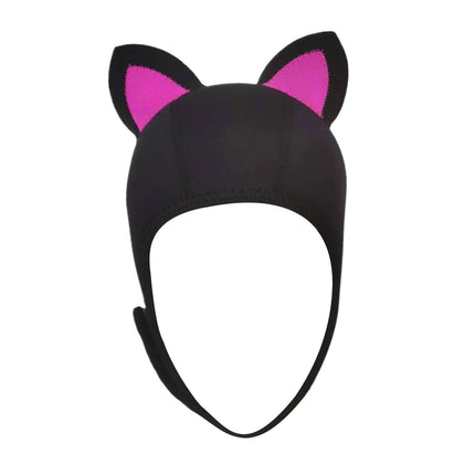 Cat Ears Diving Hood 3mm Neoprene Diving Wetsuit Hood Cute for Sailing Kayak Black Rose Red