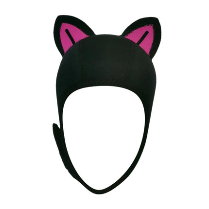 Cat Ears Diving Hood 3mm Neoprene Diving Wetsuit Hood Cute for Sailing Kayak Black Rose Red Line