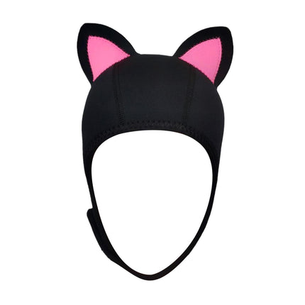 Cat Ears Diving Hood 3mm Neoprene Diving Wetsuit Hood Cute for Sailing Kayak Black Pink