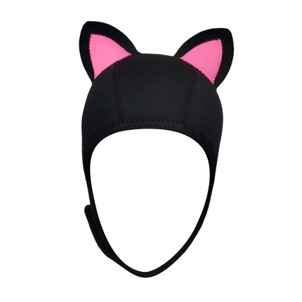 Cat Ears Diving Hood 3mm Neoprene Diving Wetsuit Hood Cute for Sailing Kayak Black Pink