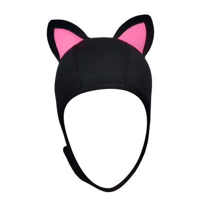 Cat Ears Diving Hood 3mm Neoprene Diving Wetsuit Hood Cute for Sailing Kayak Black Pink