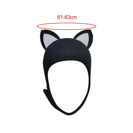 Cat Ears Diving Hood 3mm Neoprene Diving Wetsuit Hood Cute for Sailing Kayak Black White