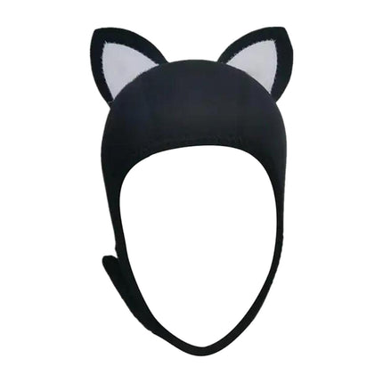 Cat Ears Diving Hood 3mm Neoprene Diving Wetsuit Hood Cute for Sailing Kayak Black White