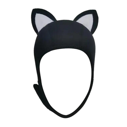 Cat Ears Diving Hood 3mm Neoprene Diving Wetsuit Hood Cute for Sailing Kayak Black White