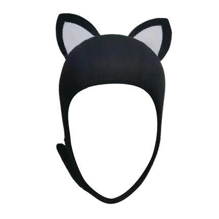 Cat Ears Diving Hood 3mm Neoprene Diving Wetsuit Hood Cute for Sailing Kayak Black White