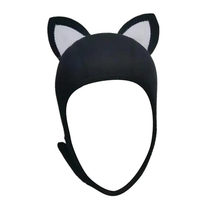 Cat Ears Diving Hood 3mm Neoprene Diving Wetsuit Hood Cute for Sailing Kayak Black White