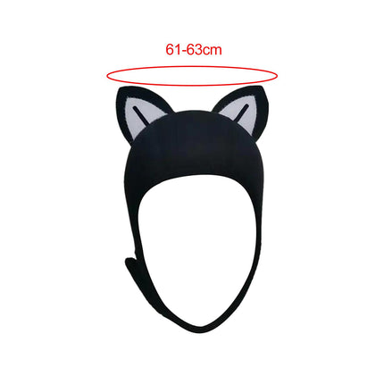 Cat Ears Diving Hood 3mm Neoprene Diving Wetsuit Hood Cute for Sailing Kayak BlackWhite BlackLine