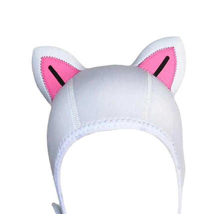 Cat Ears Diving Hood 3mm Neoprene Diving Wetsuit Hood Cute for Sailing Kayak White Pink BlackLine