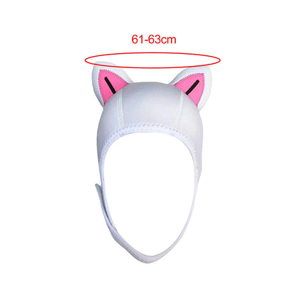 Cat Ears Diving Hood 3mm Neoprene Diving Wetsuit Hood Cute for Sailing Kayak White Pink BlackLine