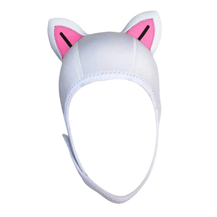 Cat Ears Diving Hood 3mm Neoprene Diving Wetsuit Hood Cute for Sailing Kayak White Pink BlackLine