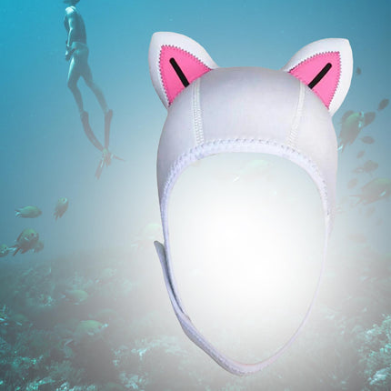 Cat Ears Diving Hood 3mm Neoprene Diving Wetsuit Hood Cute for Sailing Kayak White Pink BlackLine