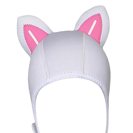 Cat Ears Diving Hood 3mm Neoprene Diving Wetsuit Hood Cute for Sailing Kayak White Pink WhiteLine
