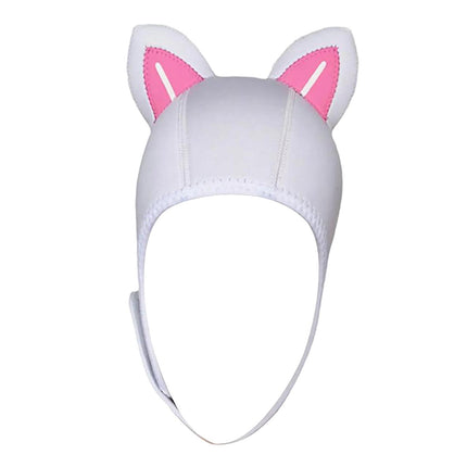 Cat Ears Diving Hood 3mm Neoprene Diving Wetsuit Hood Cute for Sailing Kayak White Pink WhiteLine
