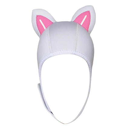 Cat Ears Diving Hood 3mm Neoprene Diving Wetsuit Hood Cute for Sailing Kayak White Pink WhiteLine