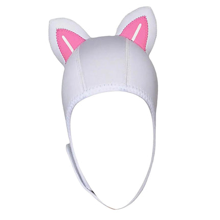 Cat Ears Diving Hood 3mm Neoprene Diving Wetsuit Hood Cute for Sailing Kayak White Pink WhiteLine