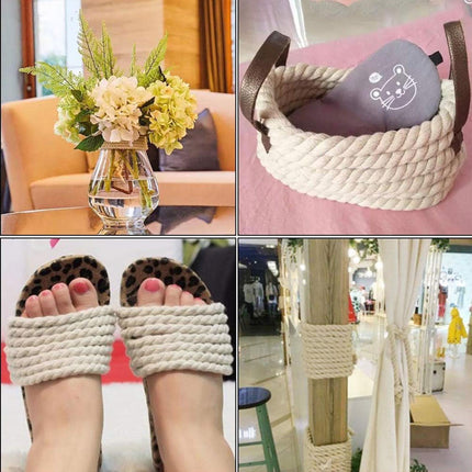 Natural Cotton Rope Cotton Cord for Sports Tug of War Projects Wall Hangings 10mm
