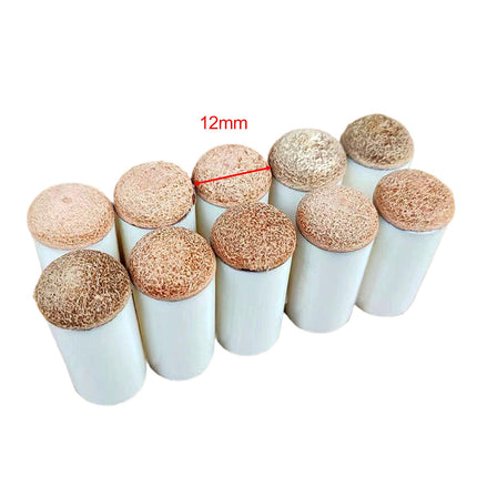 10Pcs Billiard Pool Cue Tips Lightweight Portable Slip on Billiards Cue Tips Brown